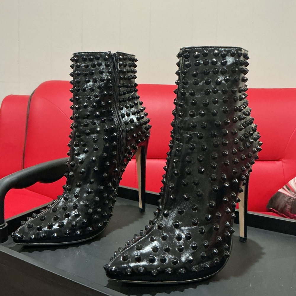 Black Studded Ankle Boots